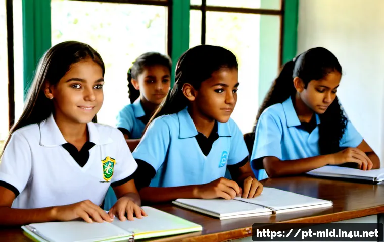 중학교 정보 검색 수업 - Photorealistic Brazilian middle school information-search lesson, diverse students aged 12–14 in mod...